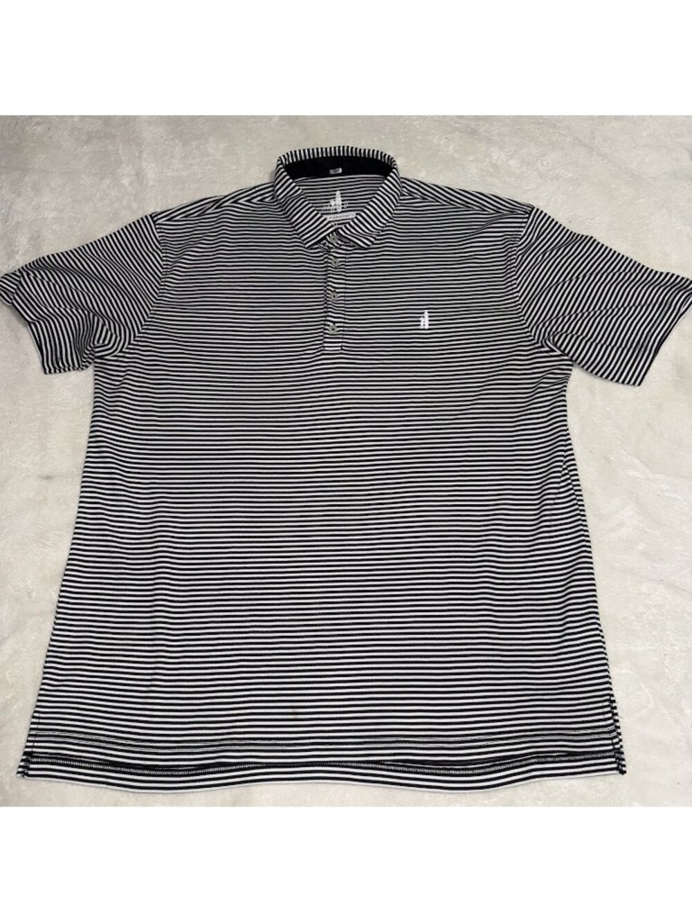 Johnnie-O Prep-Formance Polo Men’s XL Black White Striped Performance Golf Shirt